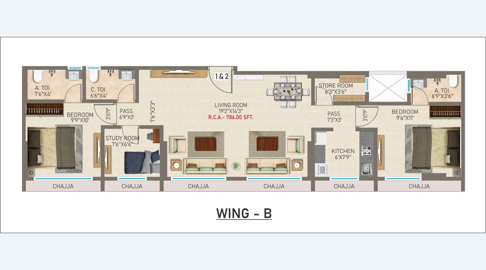 Priyam-Residency-Jodi-Floor-Plan-Wing-B