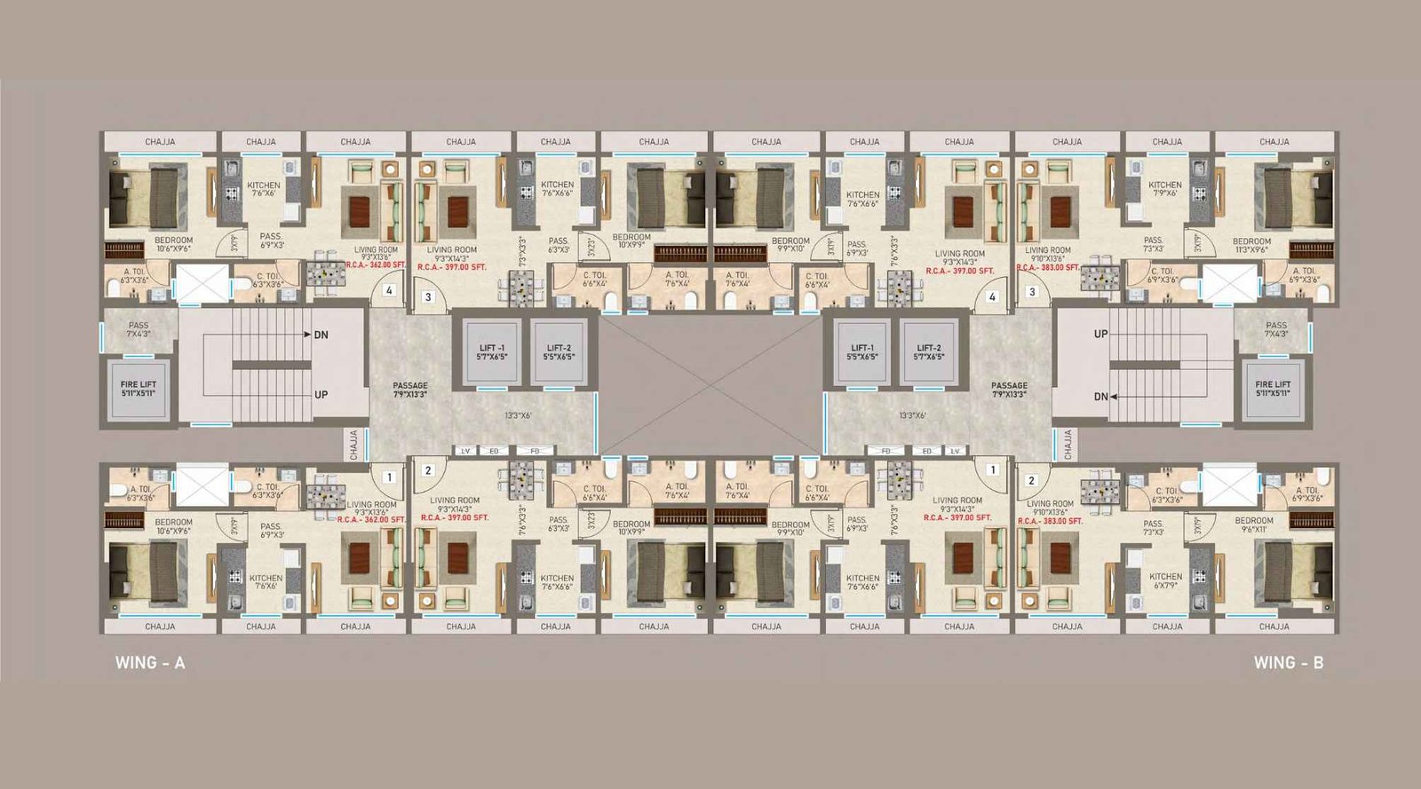 Priyam-Residency-Typical-Floor-Plan